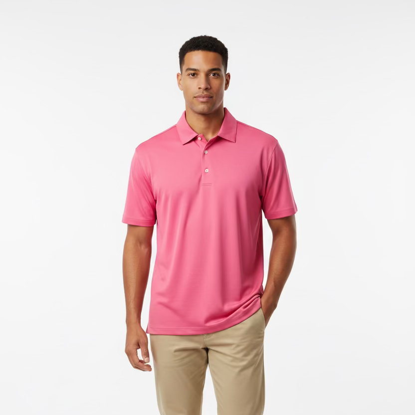 Greg Norman Mens Short Sleeve Casual Polo - Watermelon