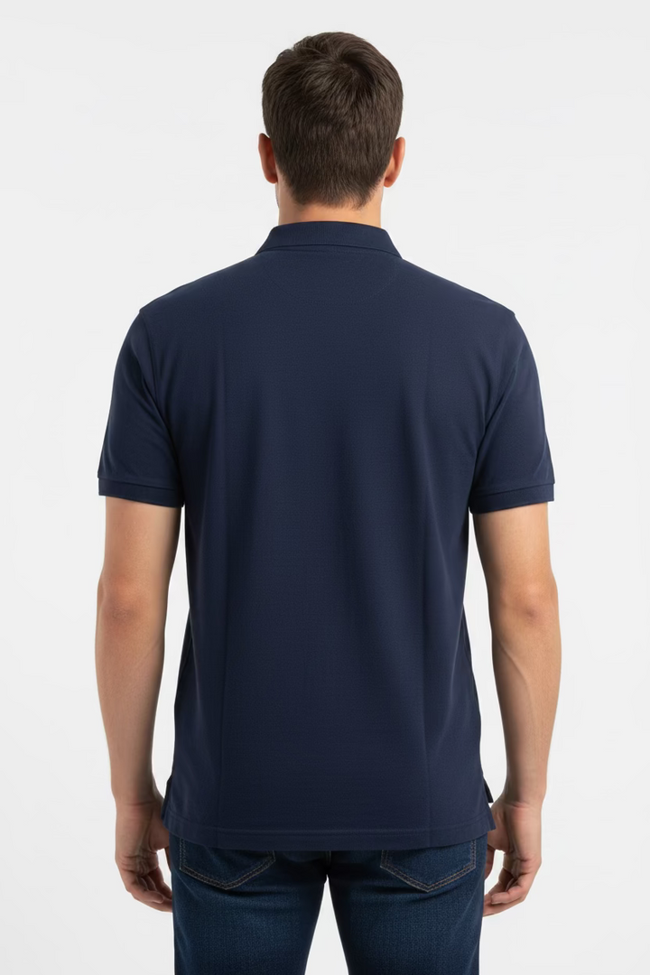 Greg Norman Mens Short Sleeve Logo Lockup Harvey Polo - Navy