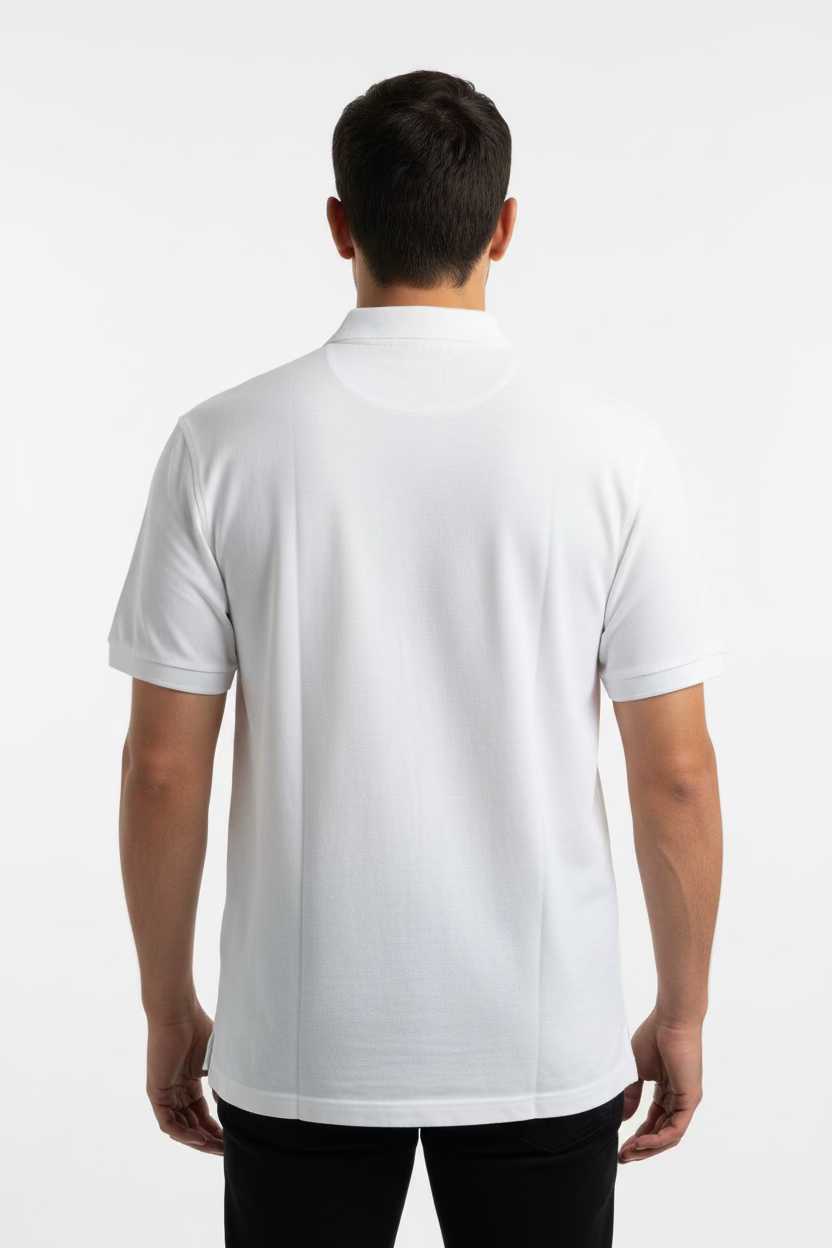 Greg Norman Mens Short Sleeve Logo Lockup Harvey Polo - White