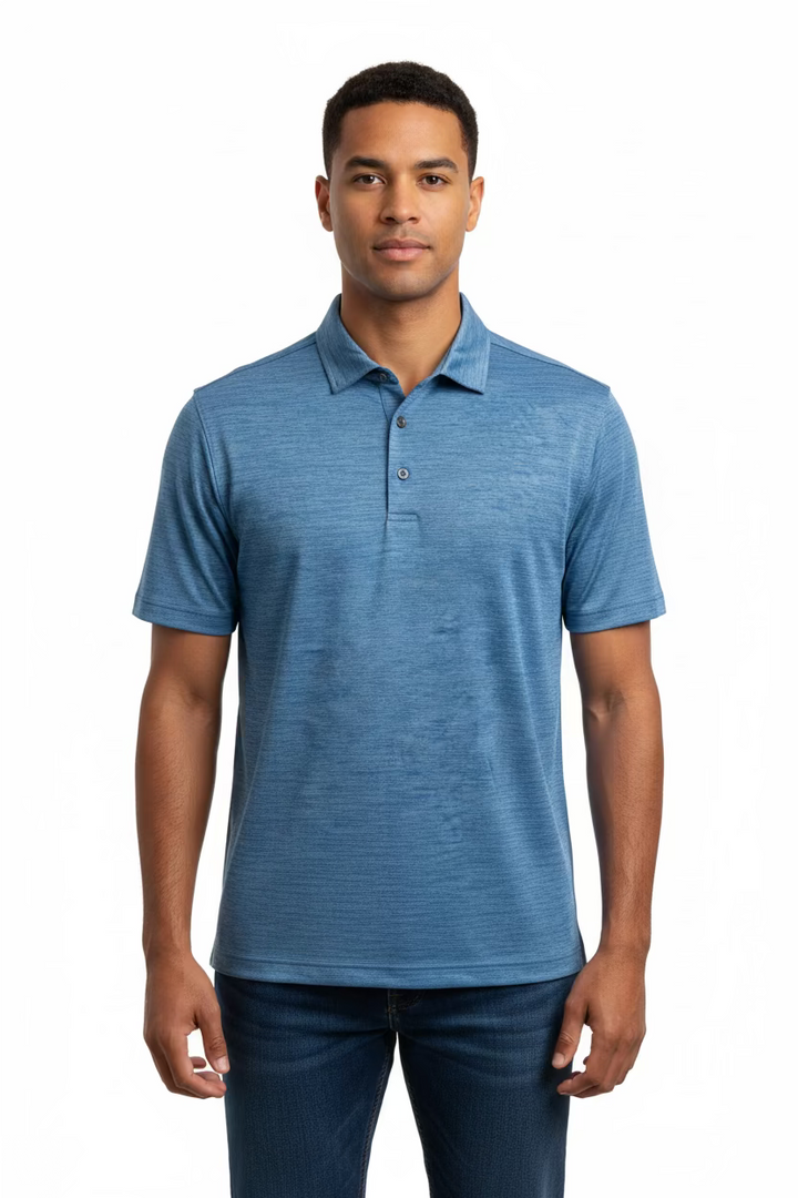Greg Norman Mens Short Sleeve Tsunami Polo - Dark Bay Blue