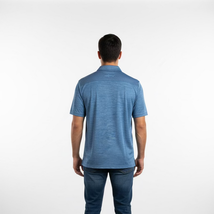 Greg Norman Mens Short Sleeve Tsunami Polo - Dark Bay Blue