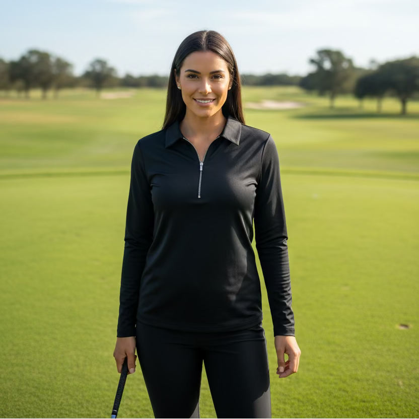Amy Sport Womens Olivia Long Sleeved Top - Black