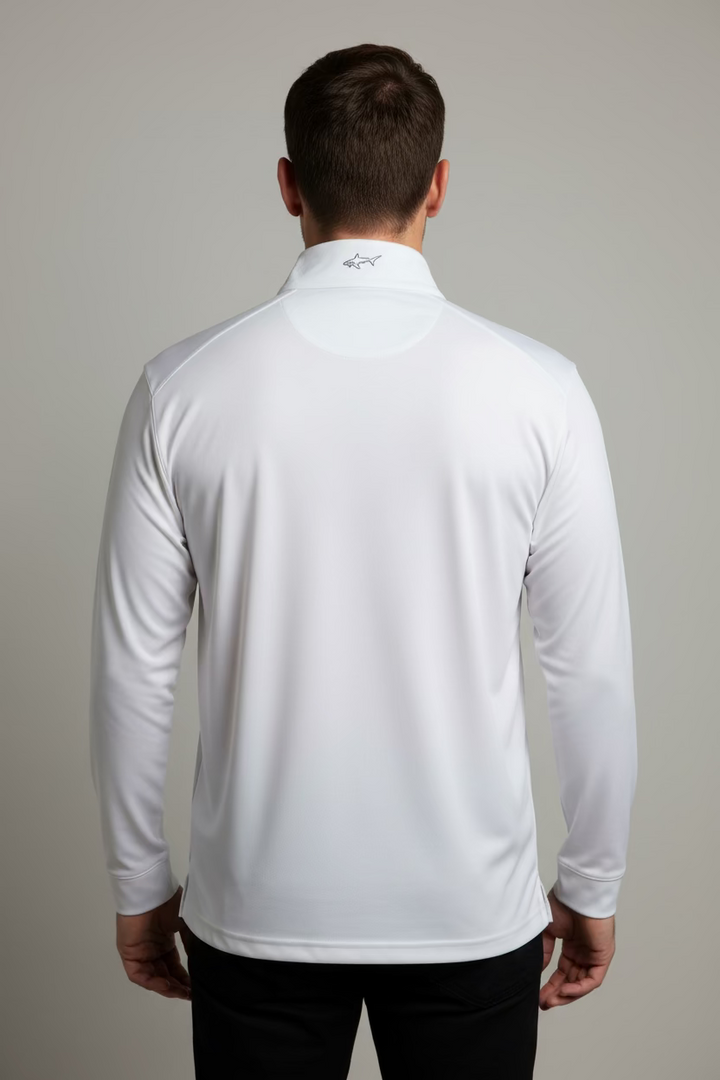 Greg Norman Mens Long Sleeve Pro Series Polo - White