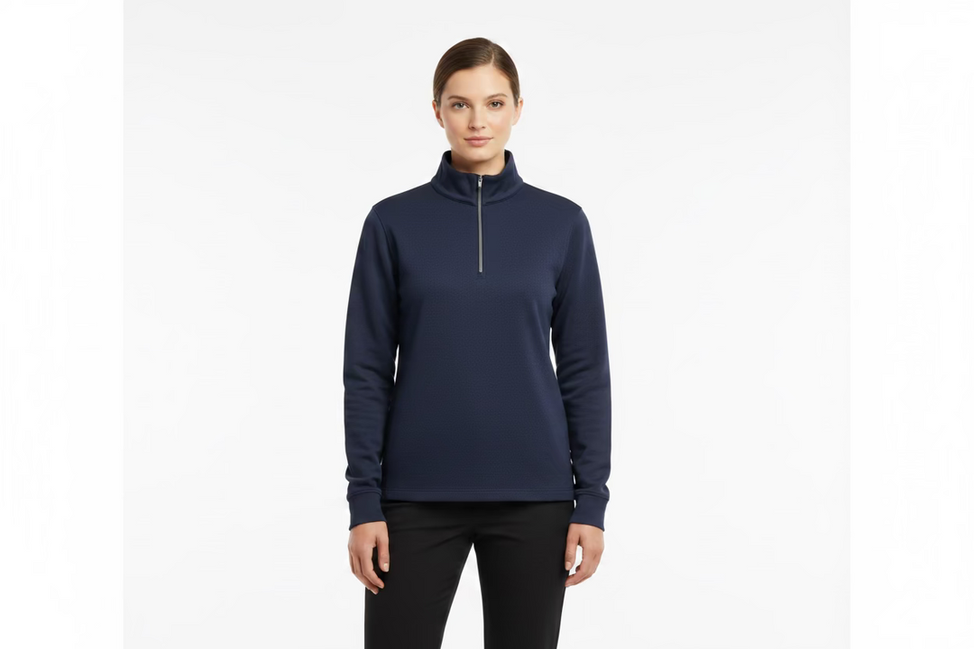 Greg Norman Womens Long Sleeve Pro Series Polo - Navy Heather