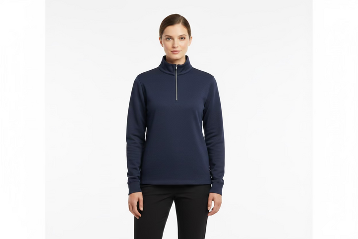 Greg Norman Womens Long Sleeve Pro Series Polo - Navy Heather
