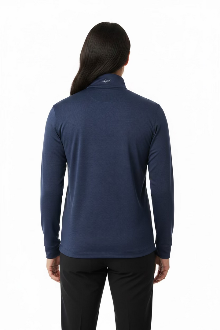 Greg Norman Womens Long Sleeve Pro Series Polo - Navy Heather