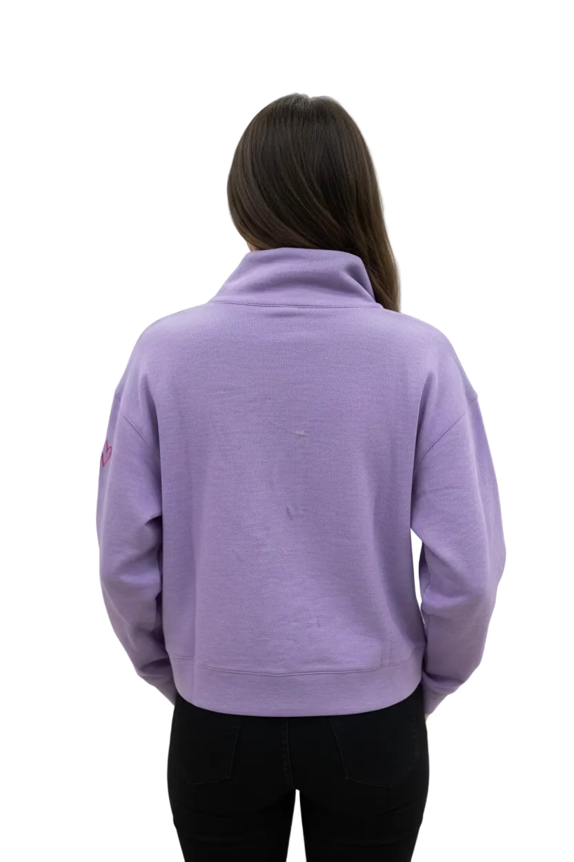 Greg Norman Womens Long Sleeve Knit Pullover - Lavender Bliss Heather