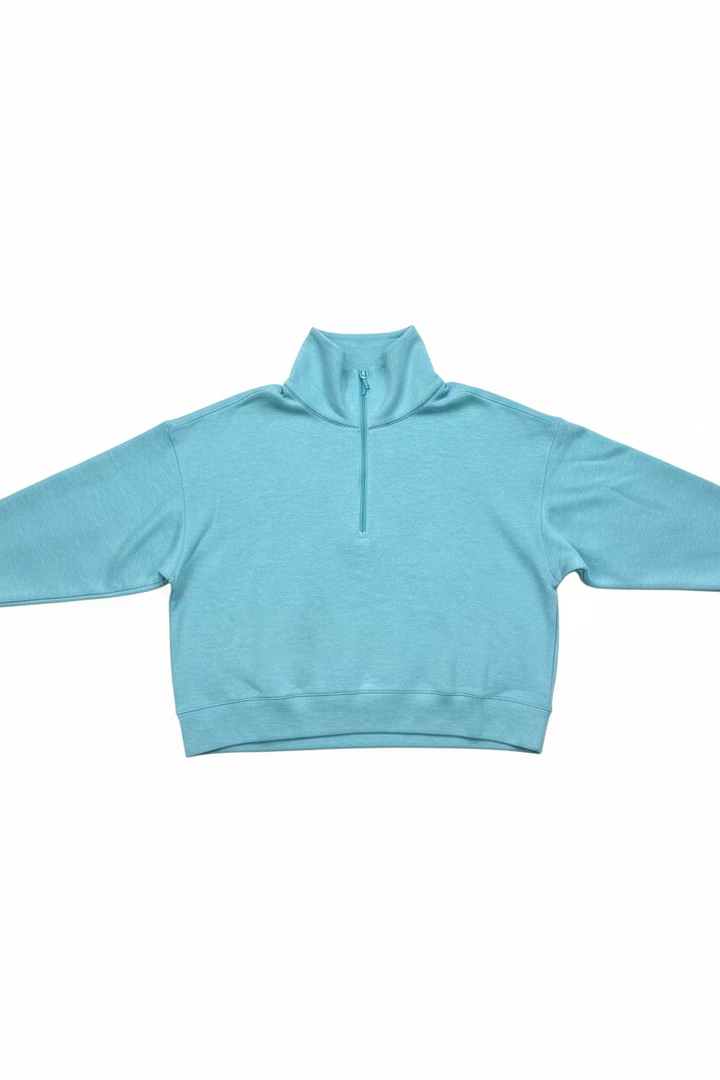 Greg Norman Womens Long Sleeve Knit Pullover - Teal Ocean Heather