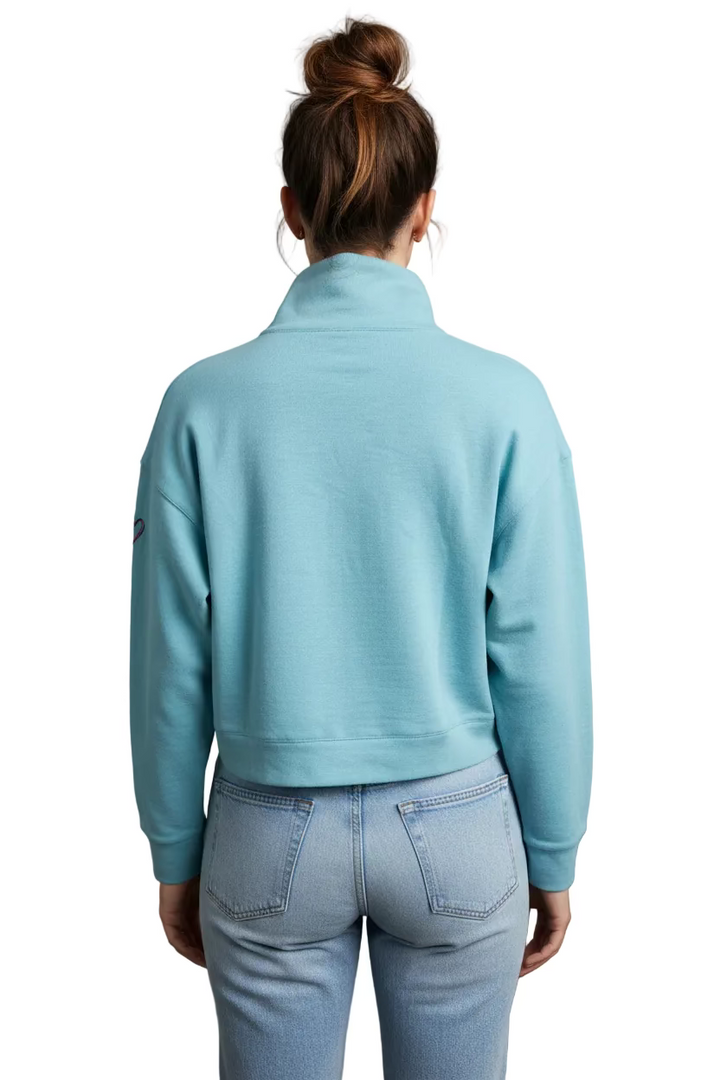 Greg Norman Womens Long Sleeve Knit Pullover - Teal Ocean Heather