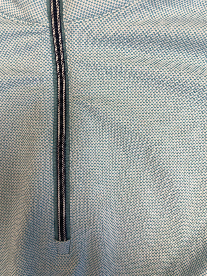 Greg Norman Mens Long Sleeve Pattern Pullover - Marine Blue/White