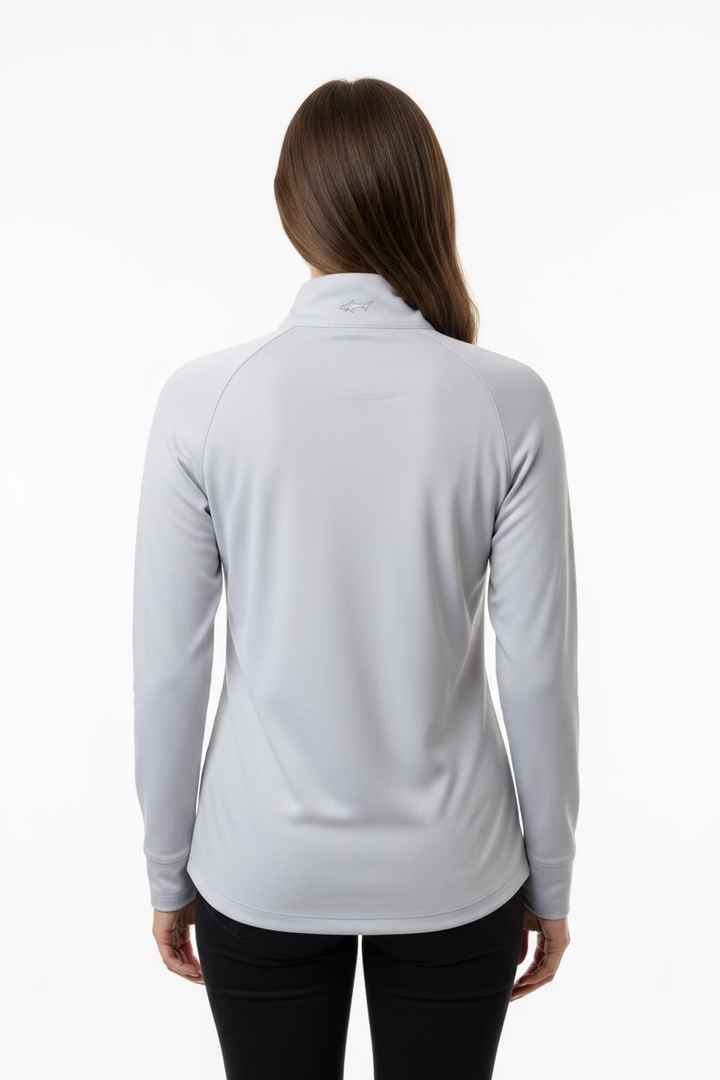 Greg Norman Womens Long Sleeve Pro Series Polo - Seagull Grey