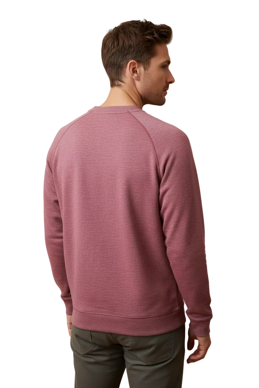 Greg Norman Mens Long Sleeve Sweatshirt - Sangria Heather