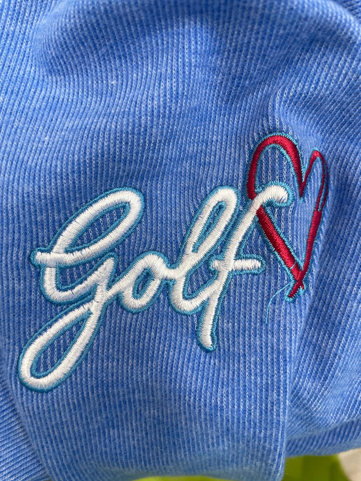 Greg Norman Womens Long Sleeve Knit Pullover - Aegean Blue Heather