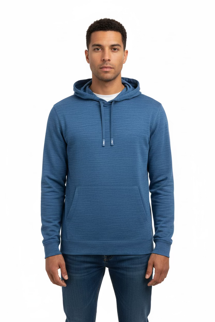 Greg Norman Mens Long Sleeve Hoodie - Bay Blue Heather - Large