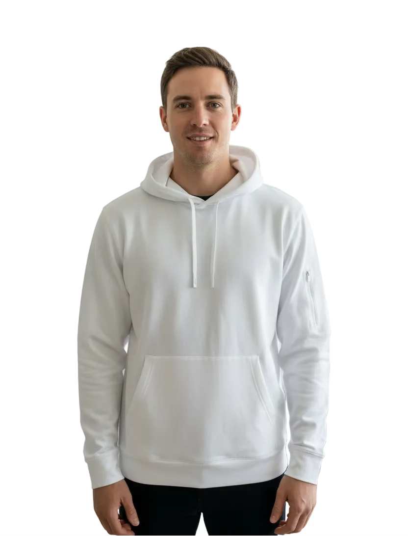 Greg Norman Mens Long Sleeve Hoodie - White - Large