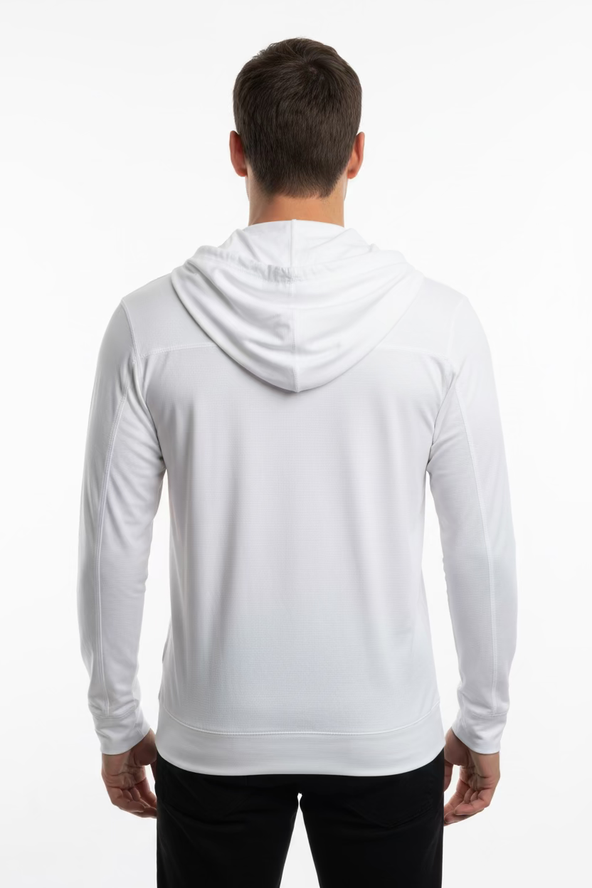 Greg Norman Mens Long Sleeve Hoodie - White - Large