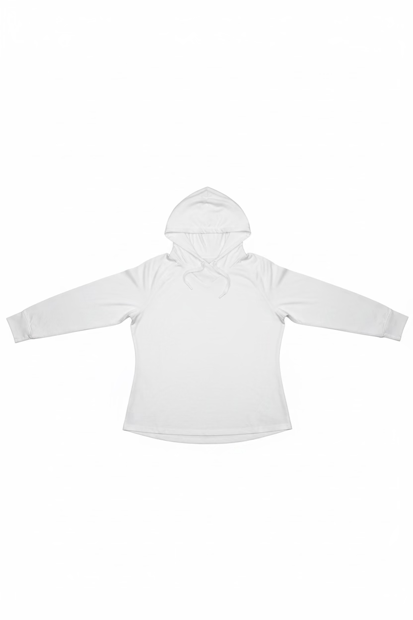 Greg Norman Womens Long Sleeve Tech Performance Hoodie - White