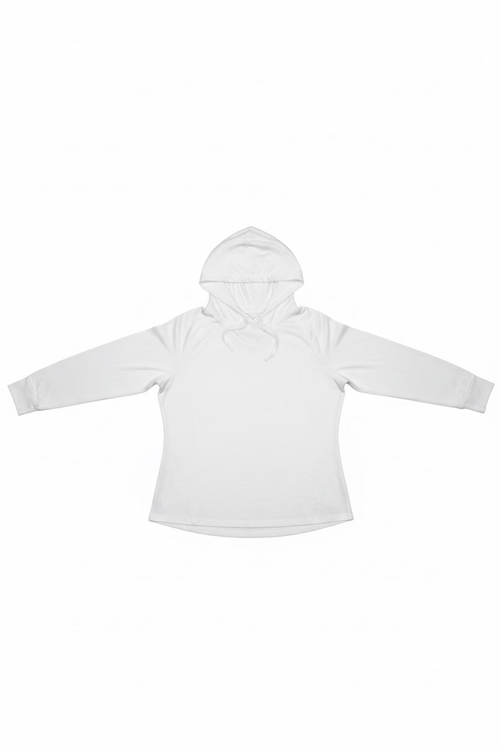 Greg Norman Womens Long Sleeve Tech Performance Hoodie - White