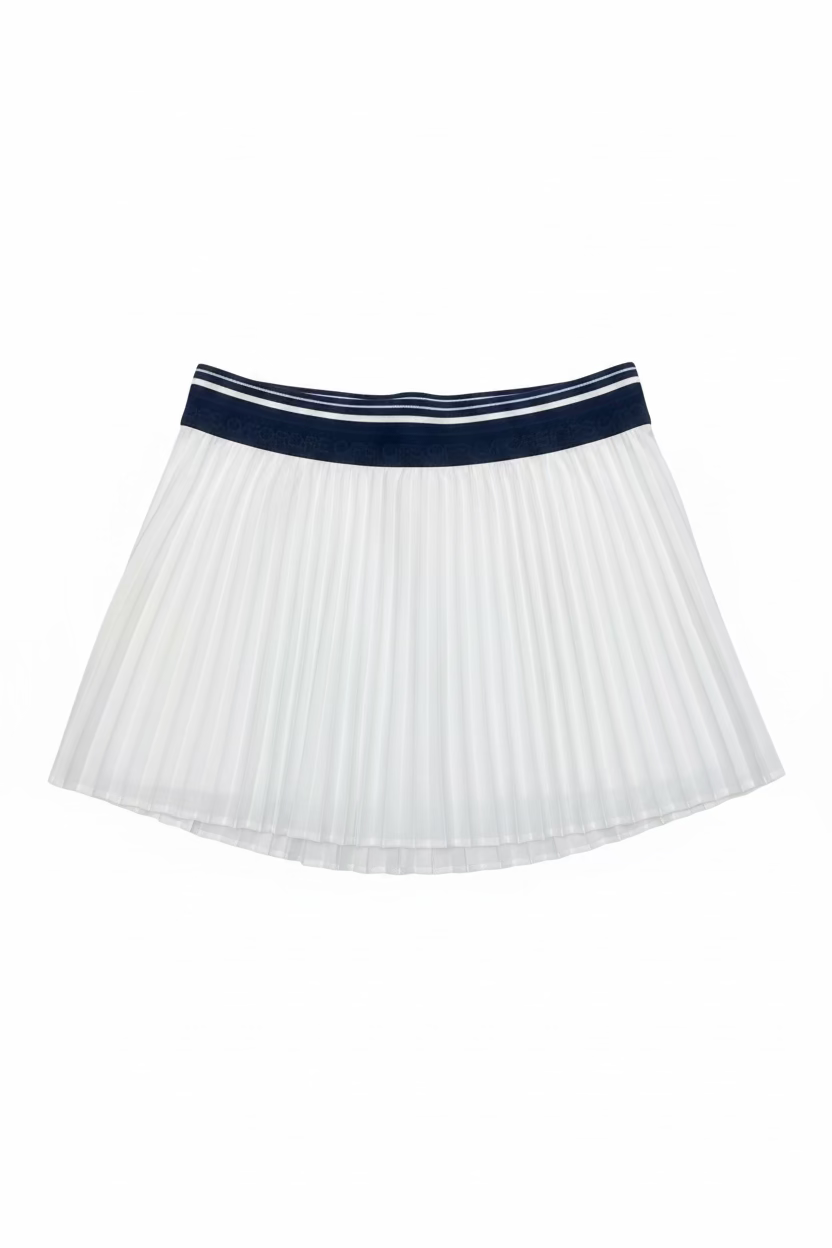 G/FORE Womens Micropleat Stretch Woven Skort (13') - Snow/Navy