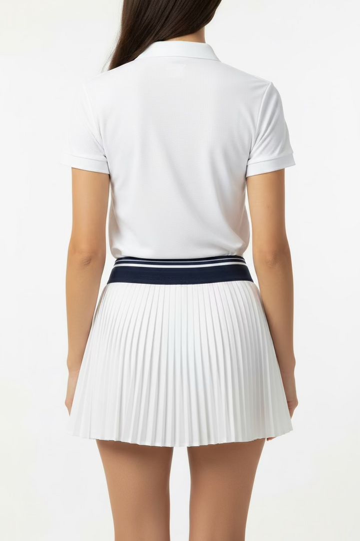 G/FORE Womens Micropleat Stretch Woven Skort (13') - Snow/Navy