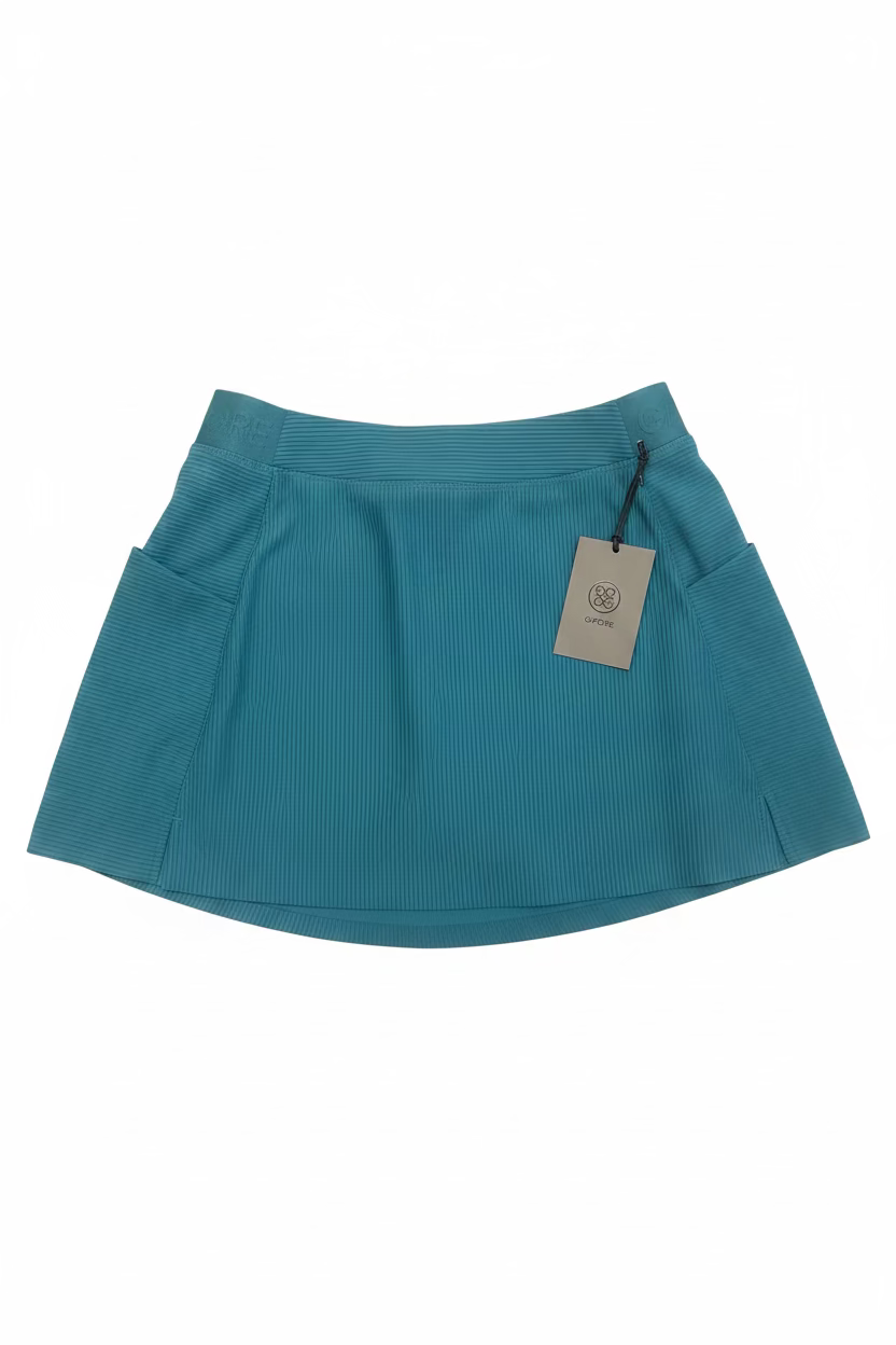 G/FORE Womens Ribbed A-Line Knockout Skort (13') - Tide Teal