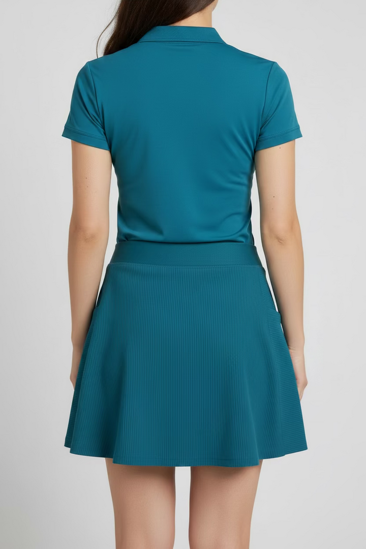 G/FORE Womens Ribbed A-Line Knockout Skort (13') - Tide Teal