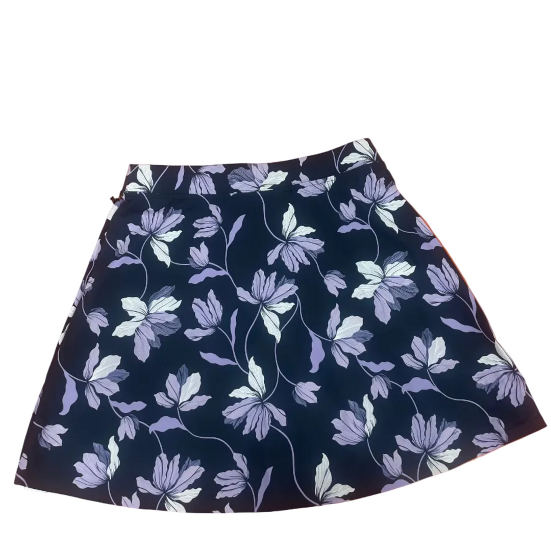 G/FORE Womens Floral Silky Tech Nylon Skort (15') - Twilight/Lavender Plum