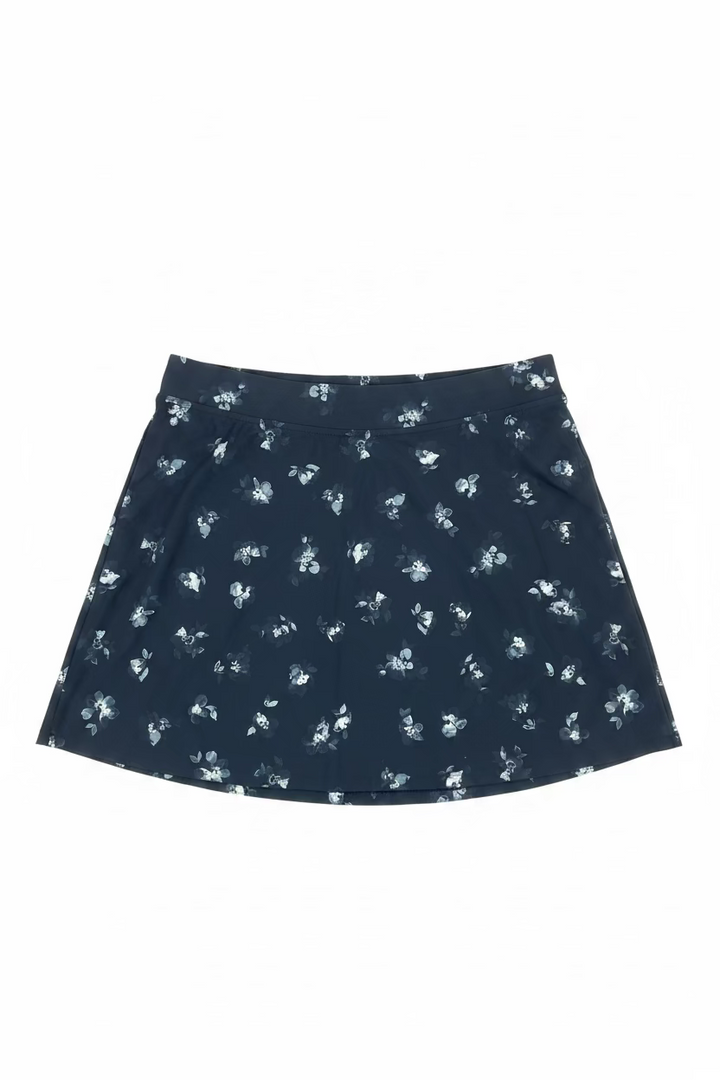 G/FORE Womens Floral Silky Tech Nylon Skort (15') - Onyx/Snow/Grey