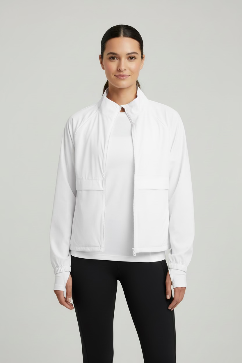 G/FORE Womens Long Sleeve Zip Stretch Windbreaker Jacket - Snow