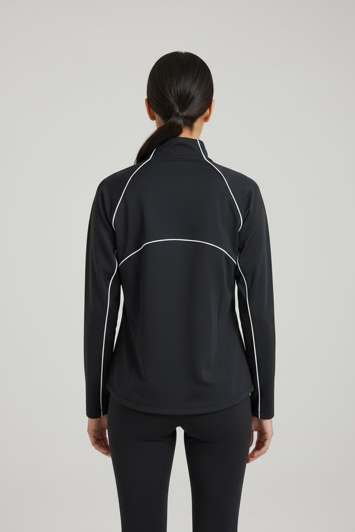 G/FORE Womens Contrast Mesh Silky Zip Pullover - Onyx