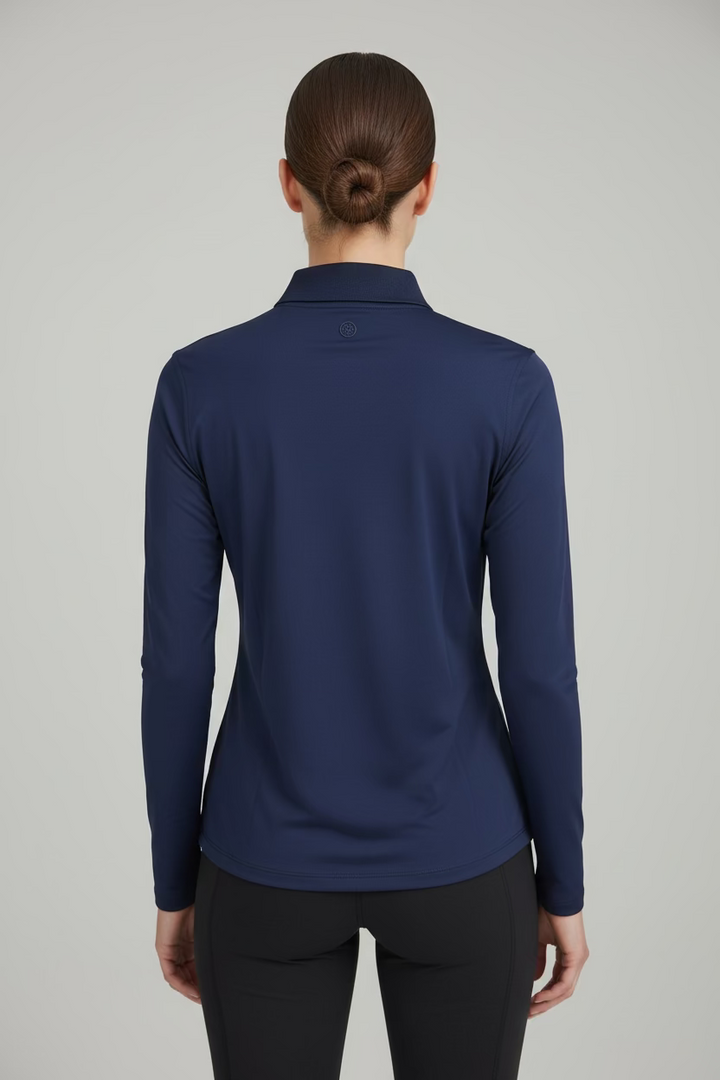 G/FORE Womens Silky Tech Nylon Long Sleeve Zip Polo - Twilight