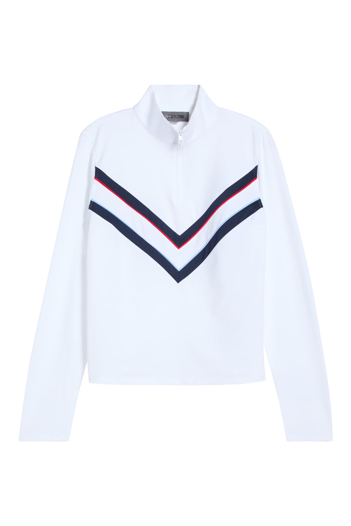 G/FORE Womens Chevron Tech Jersey Zip Pullover - Snow/Twilight