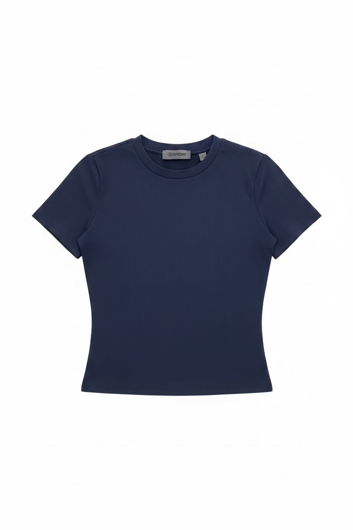 G/FORE Womens Ribbed Short Sleeve Casual Top - Twilight
