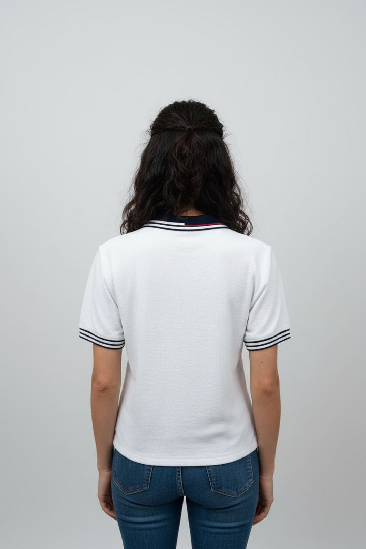 G/FORE Womens Boxy Terry Cloth Short Sleeve Crop Polo - Snow