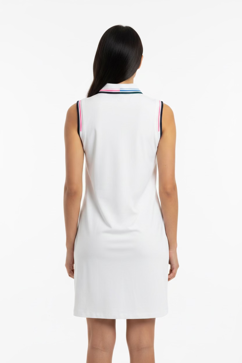 G/FORE Womens Silky Tech Knockout Polo Sleeveless Dress - Snow