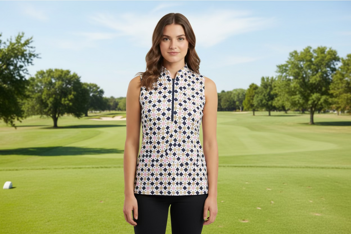 Smith & Quinn Kennedy Quarter Zip Sleeveless Top - French Tile