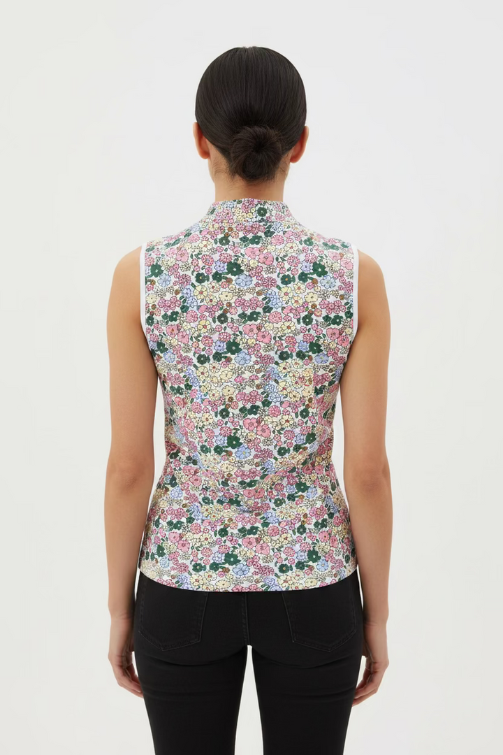 Smith & Quinn Kennedy Quarter Zip Sleeveless Top - Forest Poppies