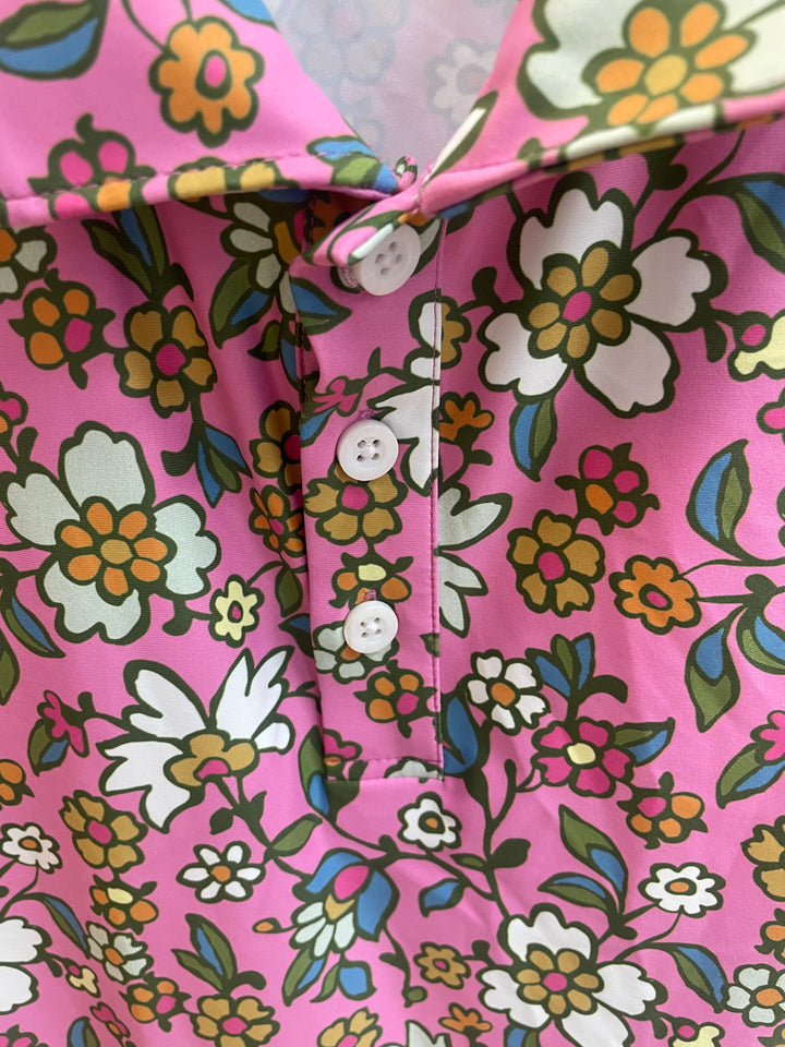 Smith & Quinn Flower Power Quarter Zip Sleeveless Top - Palace Pink