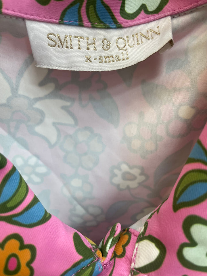 Smith & Quinn Flower Power Quarter Zip Sleeveless Top - Palace Pink