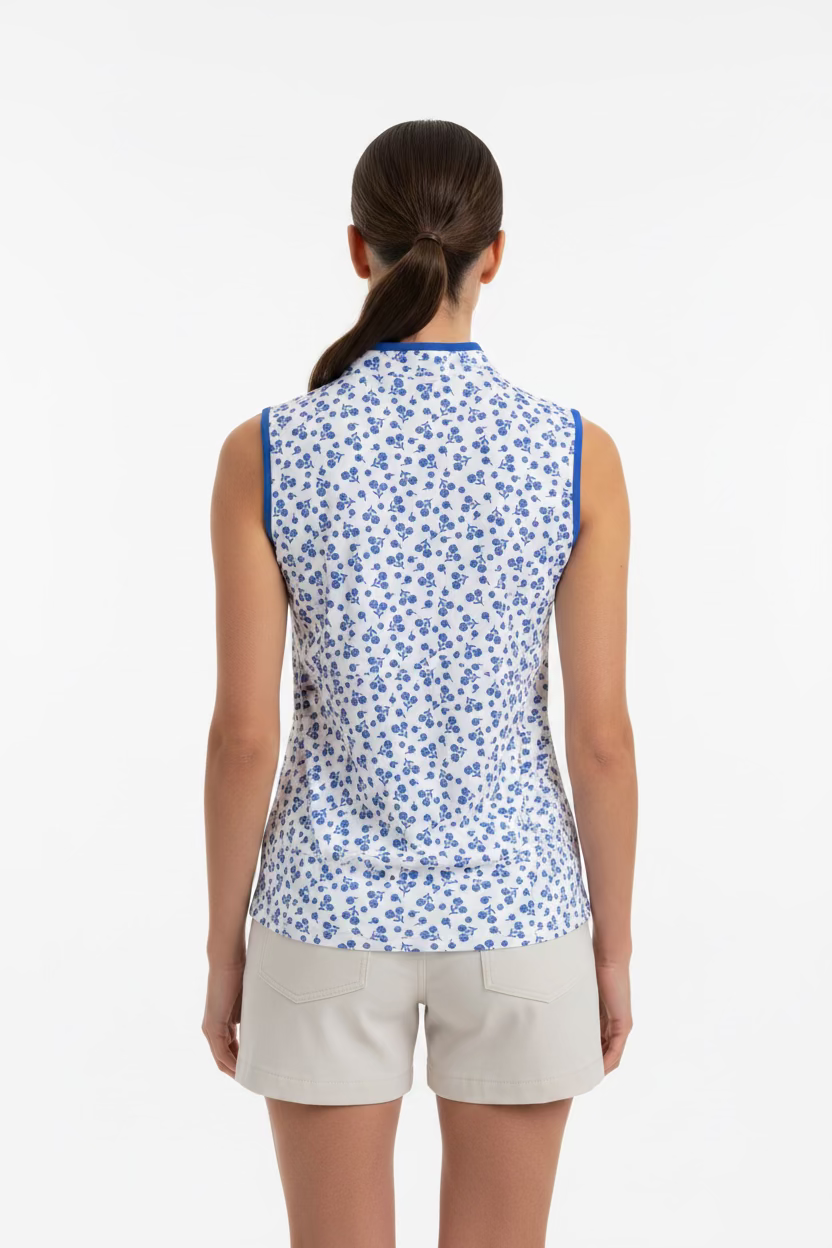 Smith & Quinn Womens Kennedy Sleeveless Zip Polo - Sea Poppy