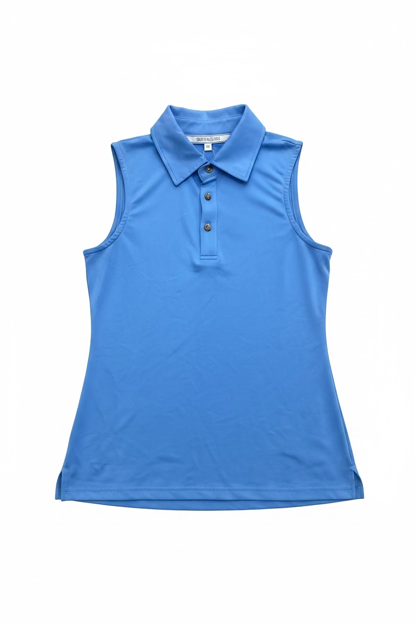Smith & Quinn Alice Quarter Button Sleeveless Polo - Hydrangea