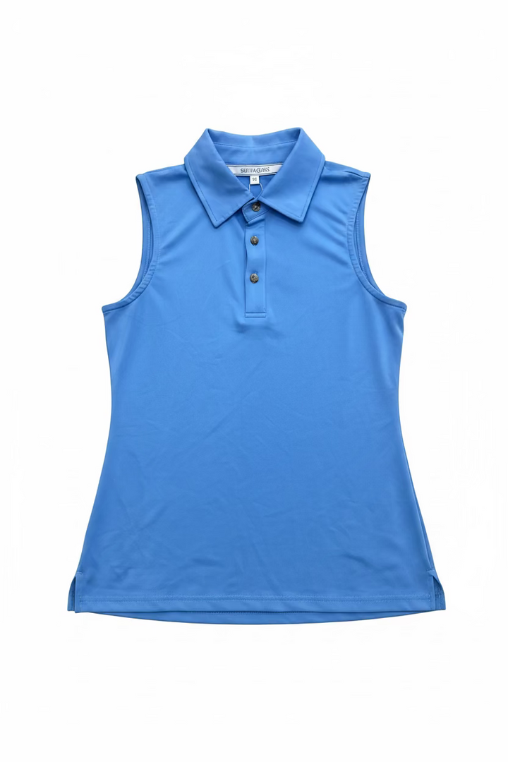 Smith & Quinn Alice Quarter Button Sleeveless Polo - Hydrangea