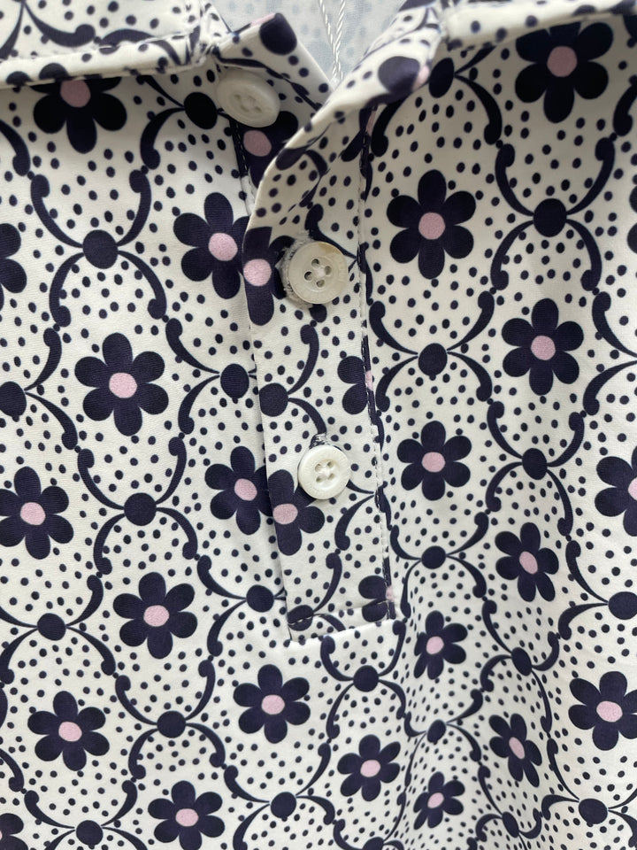 Smith & Quinn Womens Alice Sleeveless Button Polo - Indigo Wallflower