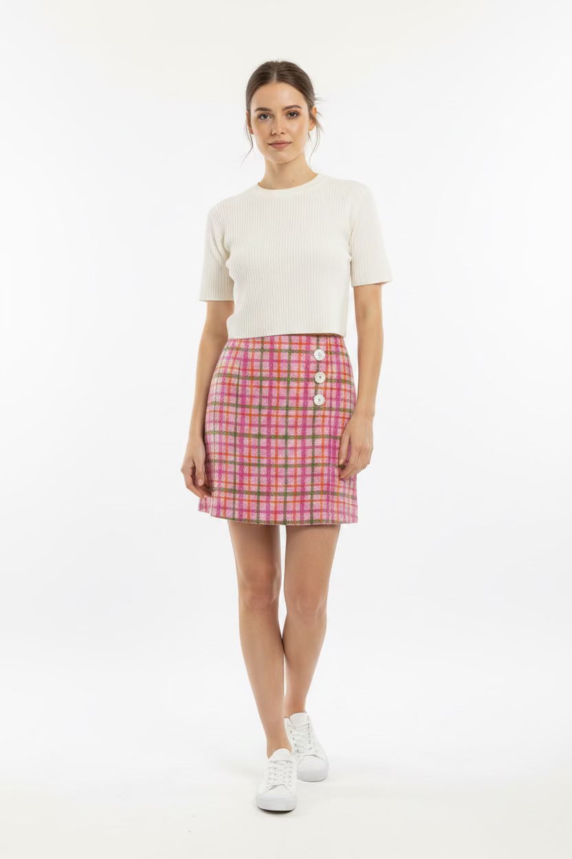 Smith & Quinn Womens Tate Skort (16') - Pomegranite Plaid