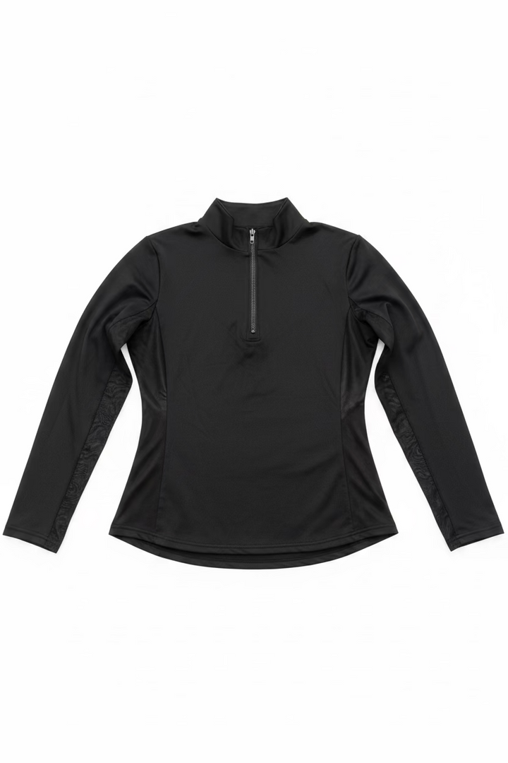 Smith & Quinn Ava Quarter Zip Long Sleeve Polo - Black