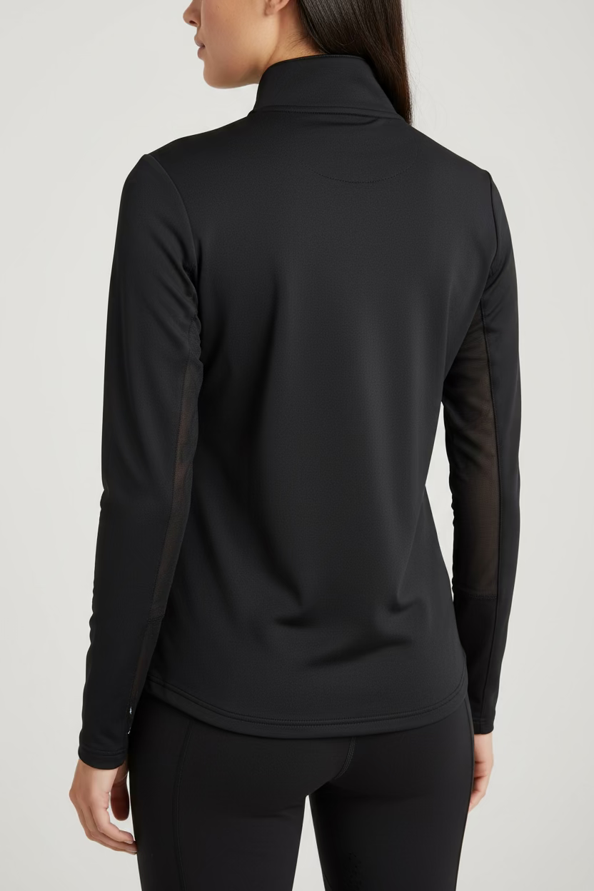Smith & Quinn Ava Quarter Zip Long Sleeve Polo - Black
