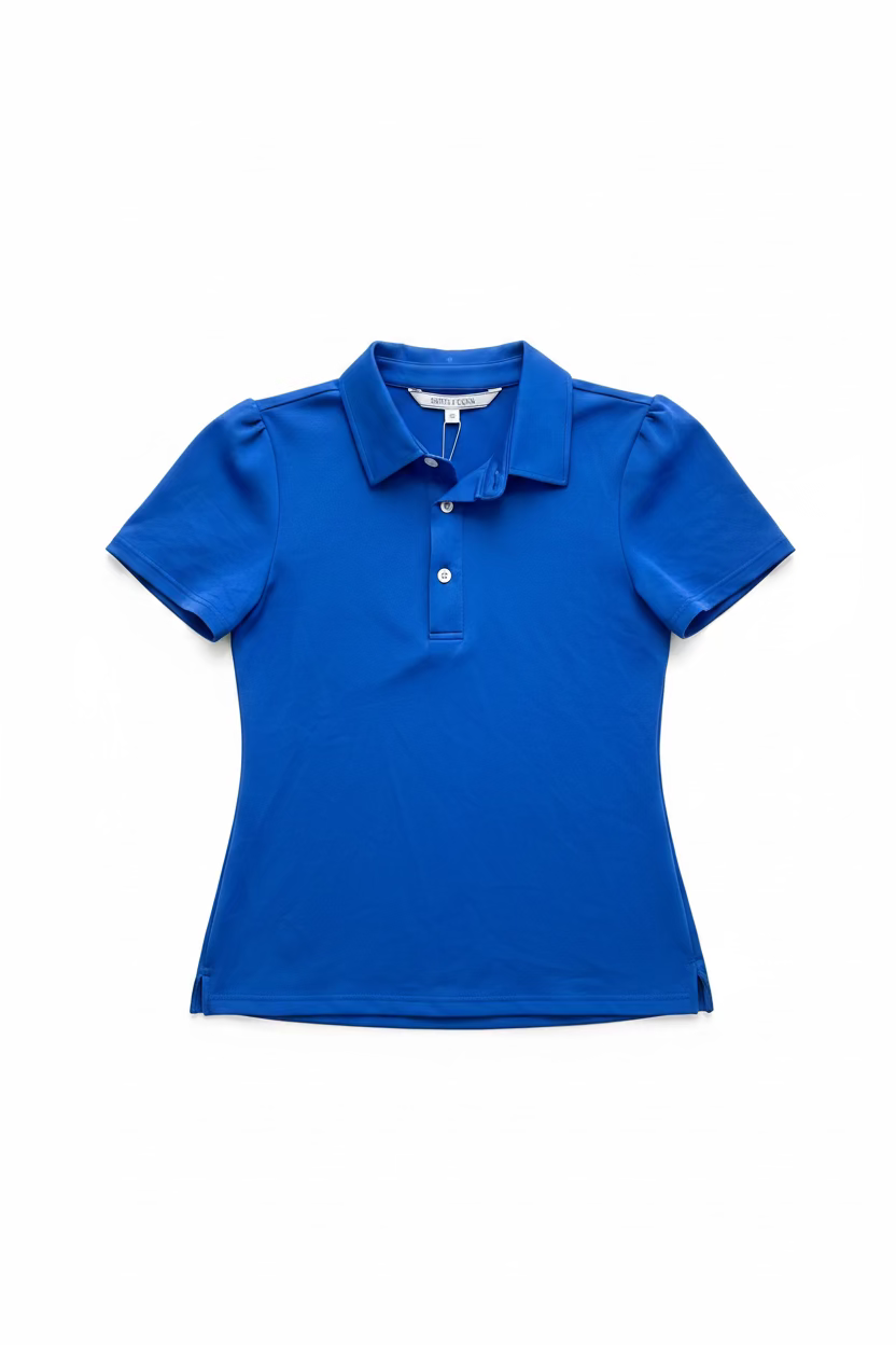 Smith & Quinn Womens Reagan Short Sleeve Button Polo - Cerulean