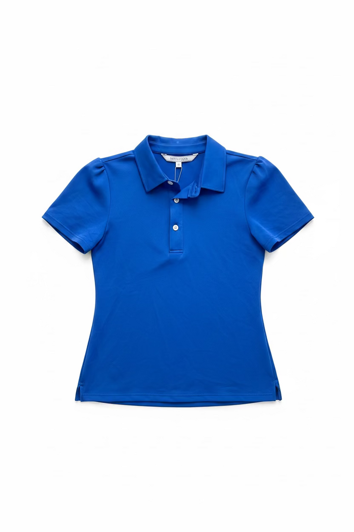 Smith & Quinn Womens Reagan Short Sleeve Button Polo - Cerulean