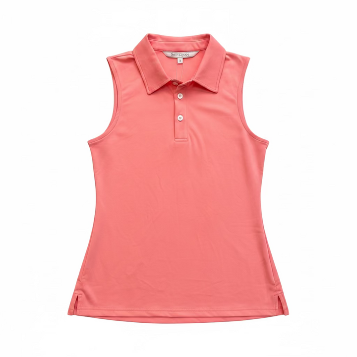 Smith & Quinn Alice Quarter Button Sleeveless Polo - Macaron