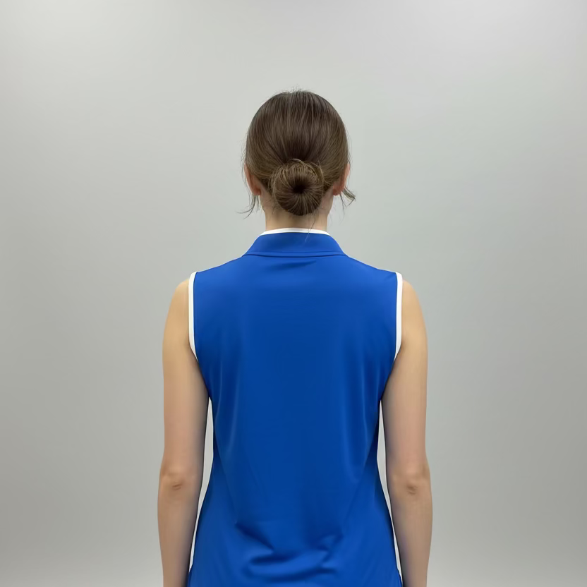 Smith & Quinn Quarter Zip Sleeveless Polo - Royal Blue/White